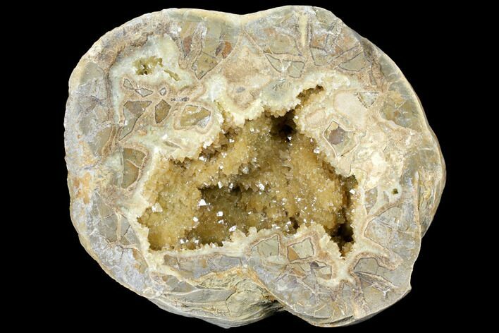Yellow Crystal Filled Septarian Geode ( lbs) - Utah #127995